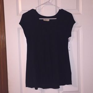 Black short sleeve shirt(with open v-neck)
